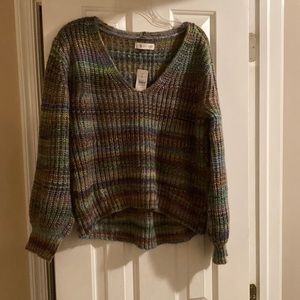 NWT Rainbow striped Lou and Grey cropped sweater